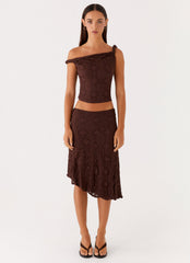 Diamond Sky Midi Skirt - Chocolate