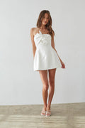 alix twist front bubble mini dress