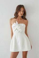 alix twist front bubble mini dress