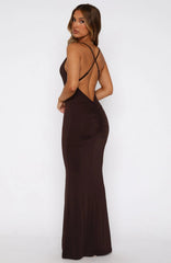 vacation vibes maxi dress chocolate