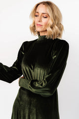 elodie velvet maxi dress | deep olive