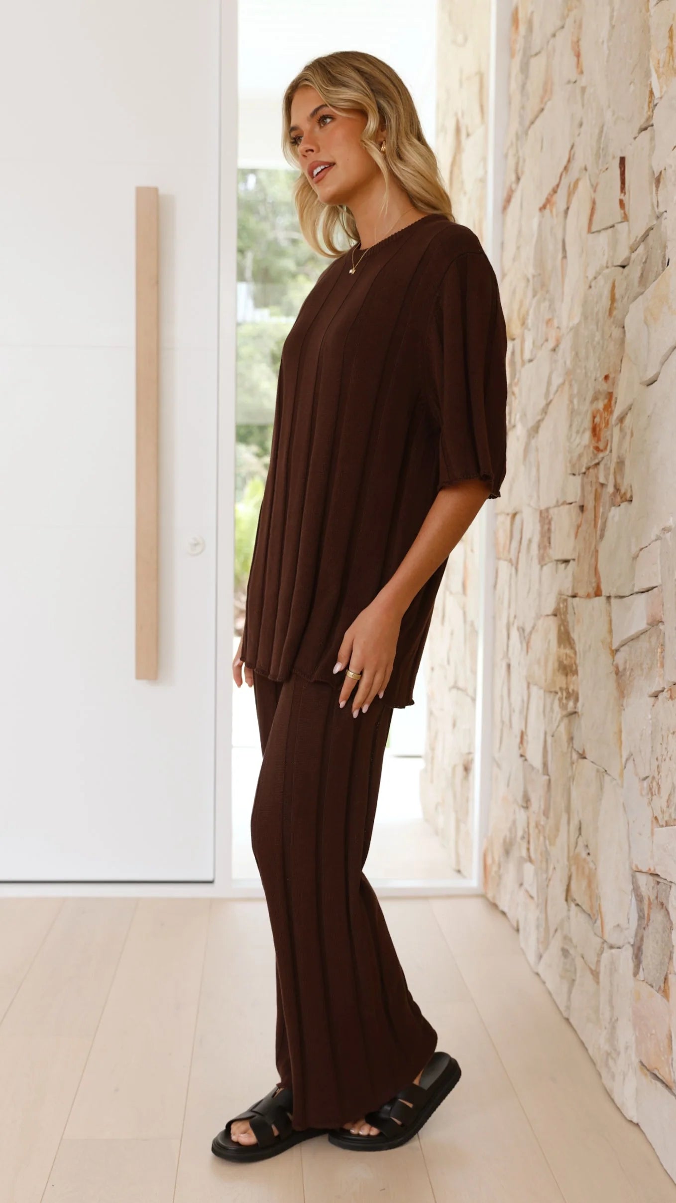 Bayu Knit Pants - Brown