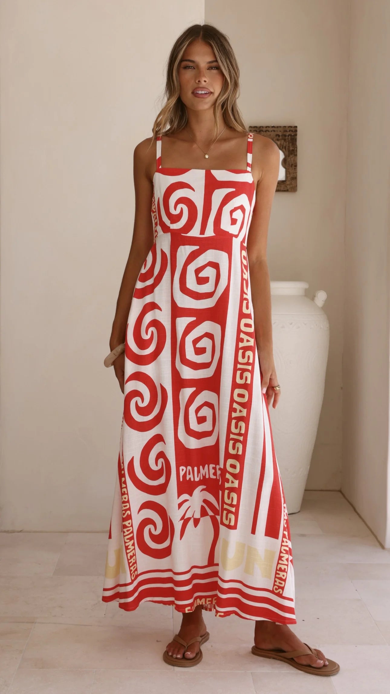 Elaine Maxi Dress - Palmeras Print