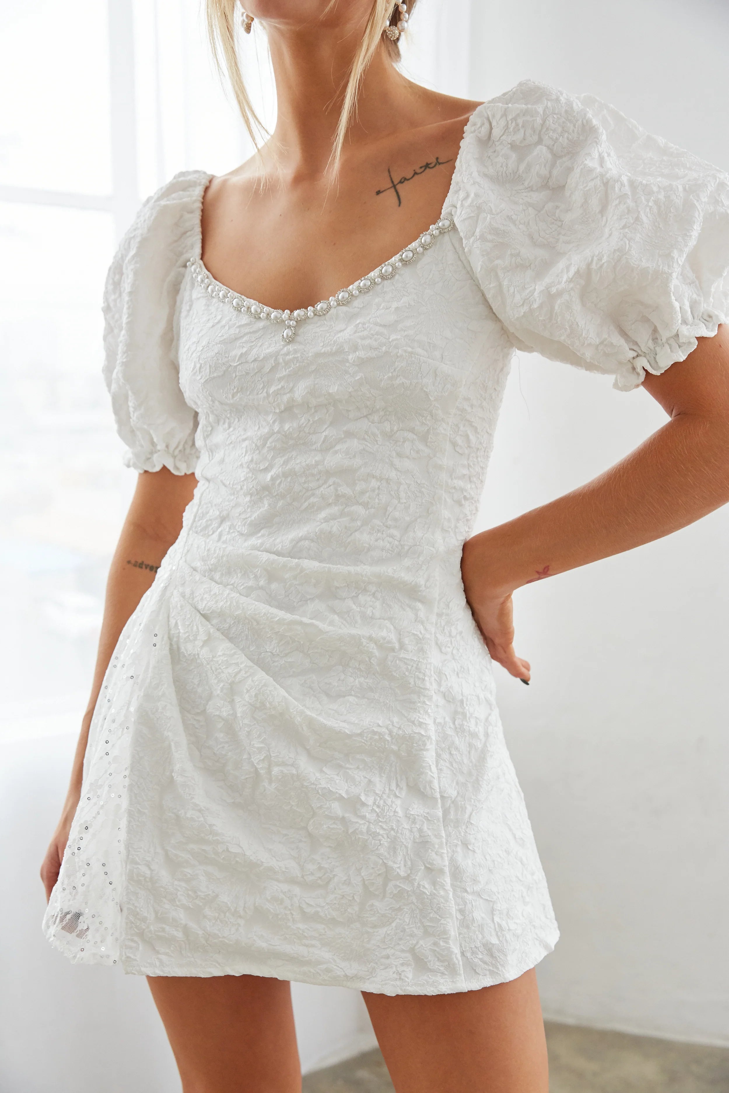 emerson puff sleeve mini dress