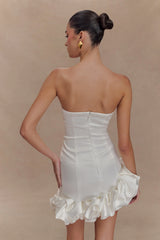 Alba Bubble Mini Dress - White
