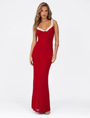AMARAN MAXI DRESS - RED : BURGUNDY