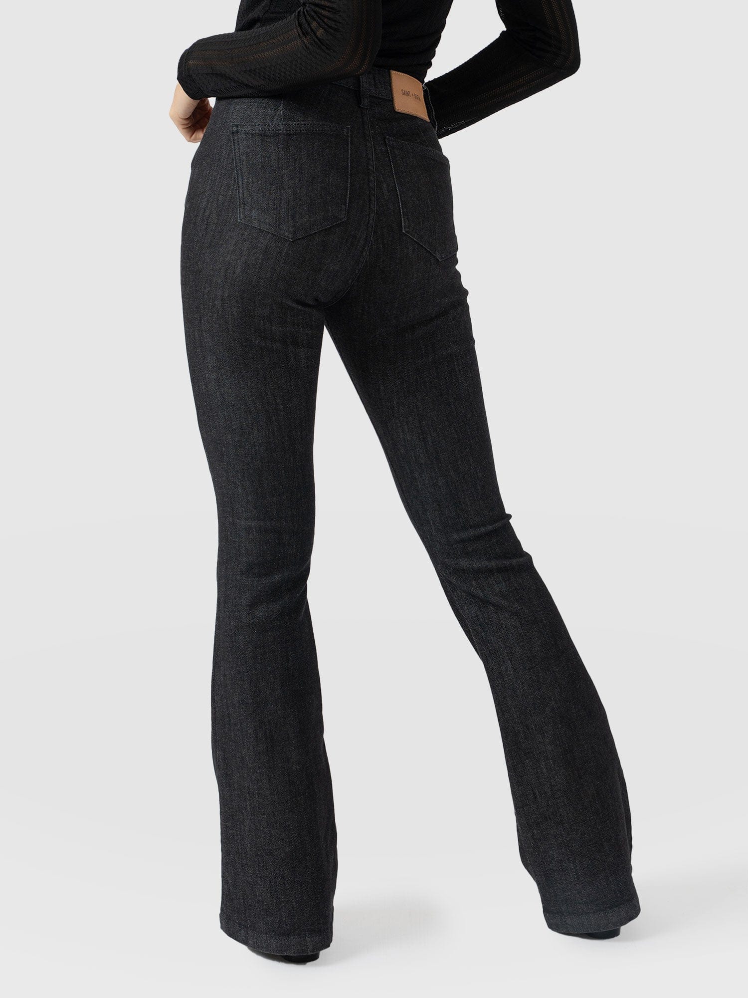 bowie stretch flare jeans - black