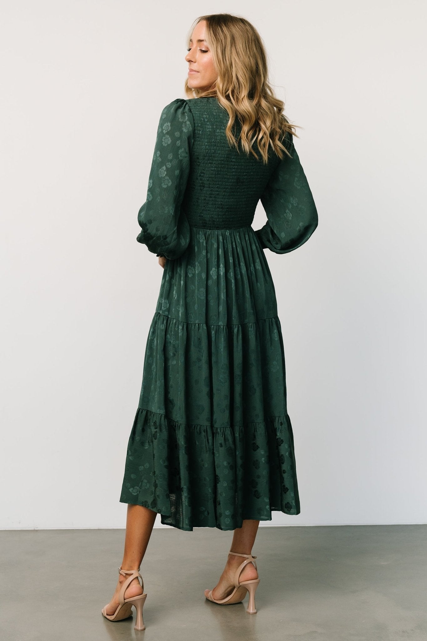 stockholm smocked dress | dark green