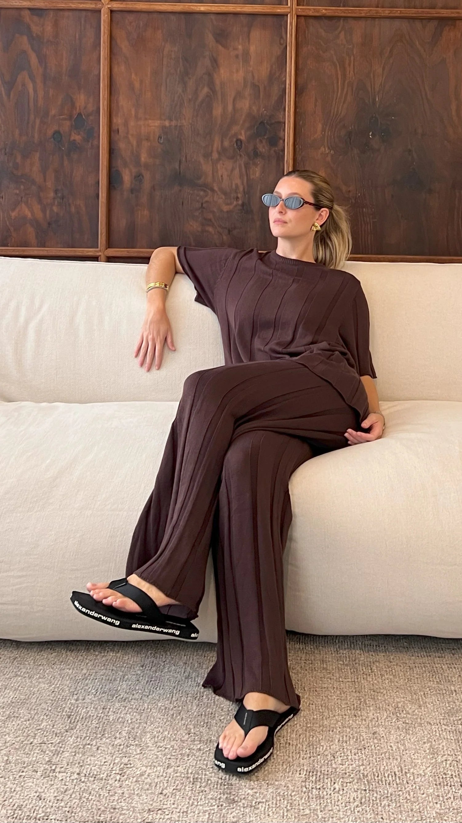 Bayu Knit Pants - Brown