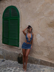 esla dress steele blue