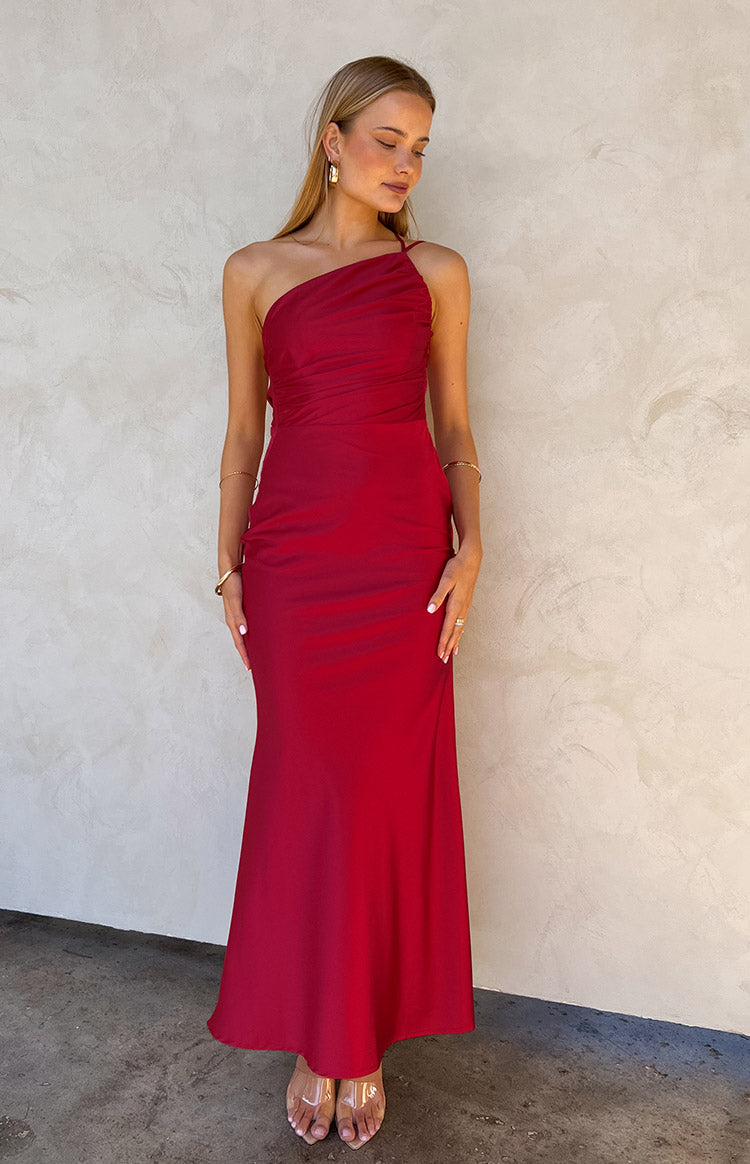 tina red formal maxi dress