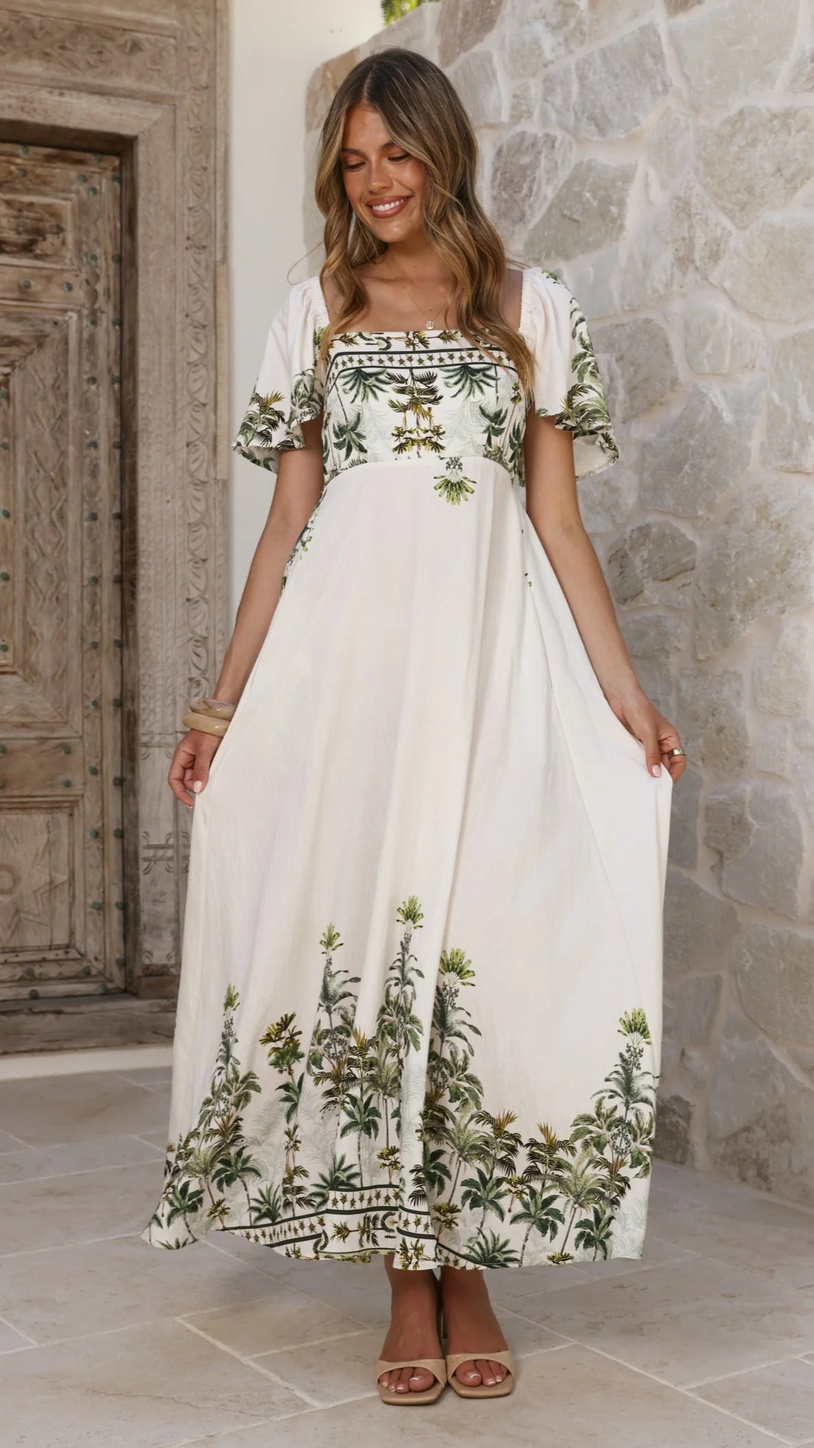 Tamar Maxi Dress - Palm Garden
