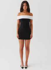 diamonds and pearls mini dress - black