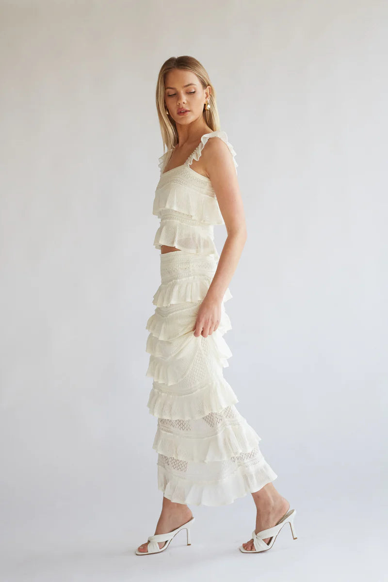 colette crochet top and maxi skirt set