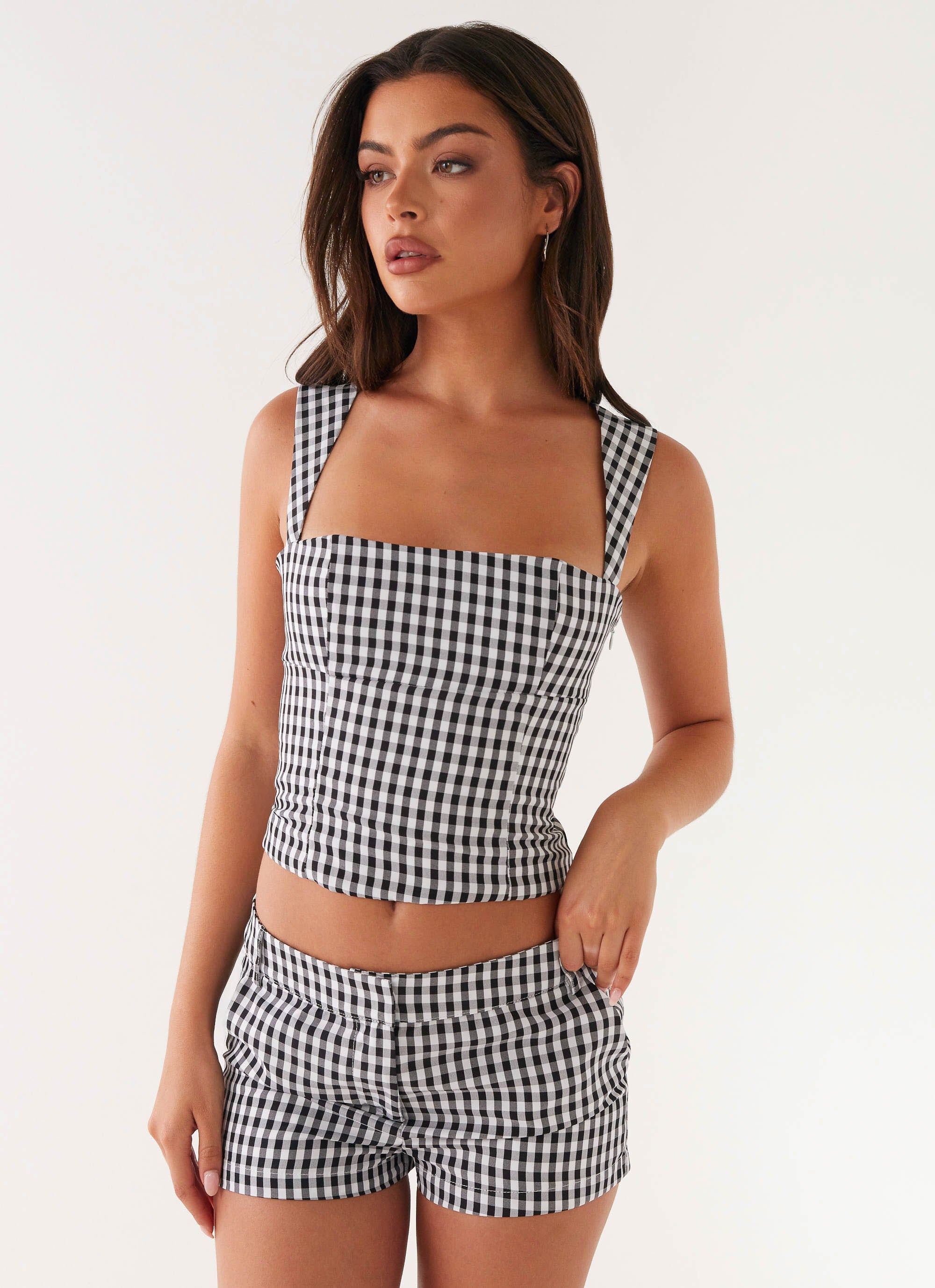 Clayton Tailored Shorts - Black Gingham