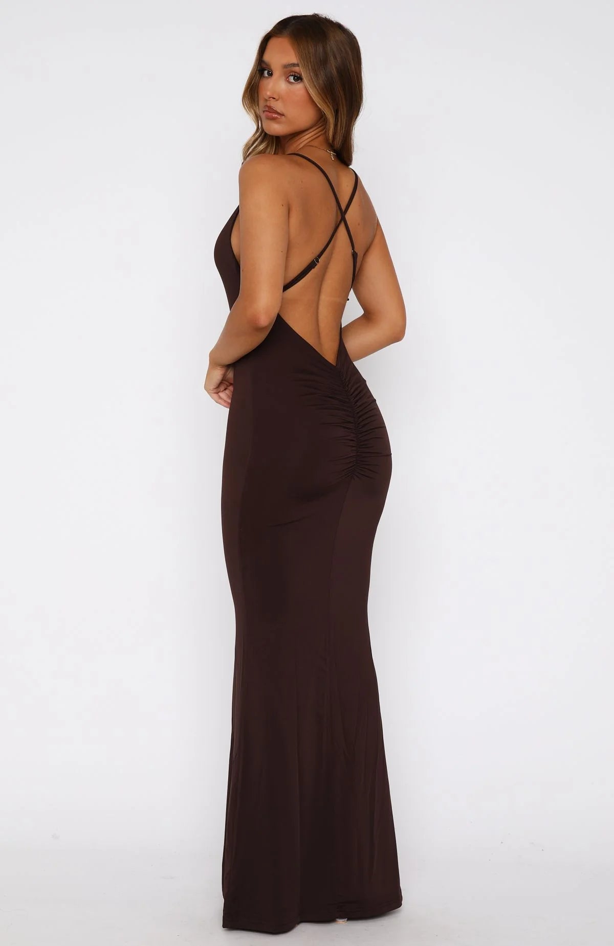 vacation vibes maxi dress chocolate