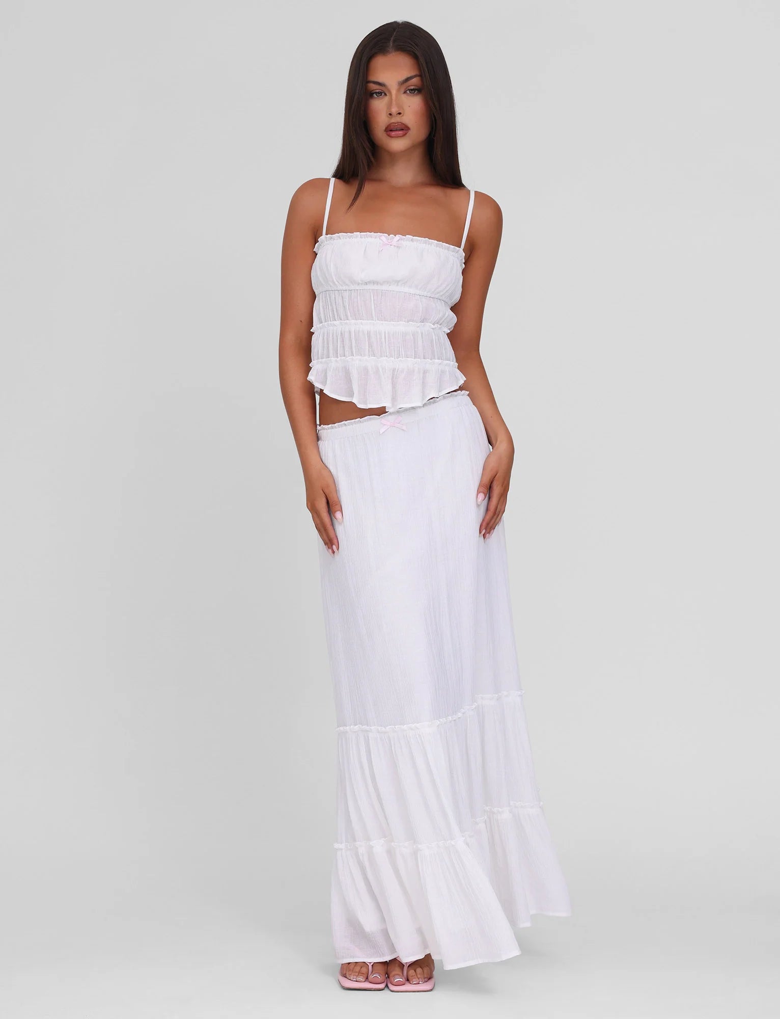 ASHLYNN MAXI SKIRT - WHITE