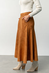 tona faux suede skirt | camel