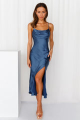 Lychee Martini Satin Midi Dress