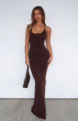 vacation vibes maxi dress chocolate