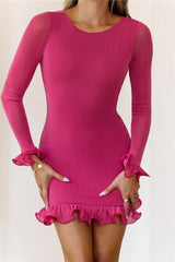 Lookbook Long Sleeve Mini Dress Rose