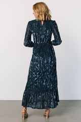 penelope velvet maxi dress | midnight blue