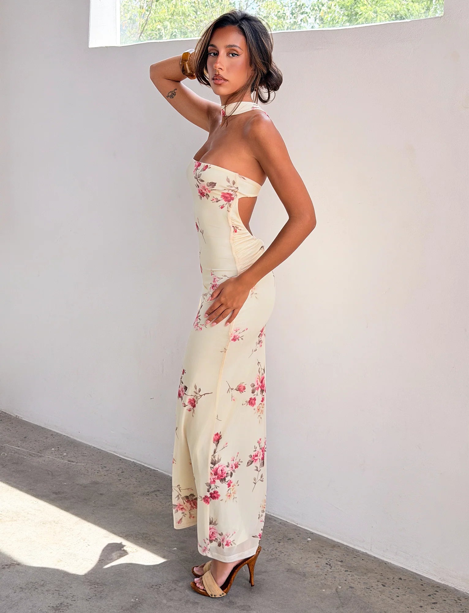 DANIELA SCARF DRESS - YELLOW FLORAL