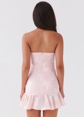 young heart mini dress - pink petal