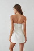 alix twist front bubble mini dress