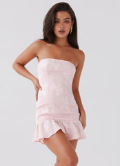 young heart mini dress - pink petal