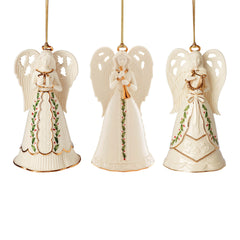 holiday angel bell ornaments, set of 3