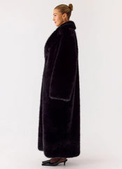 Kamil Faux Fur Maxi Coat - Black