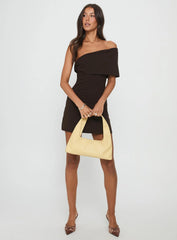 Laurencia One Shoulder Mini Dress Chocolate