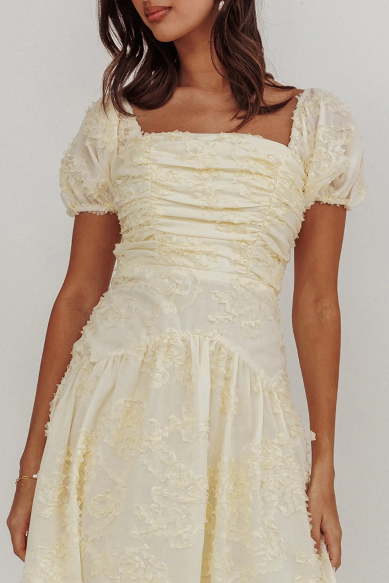 Telma Puff Sleeves Midi Dress Butter