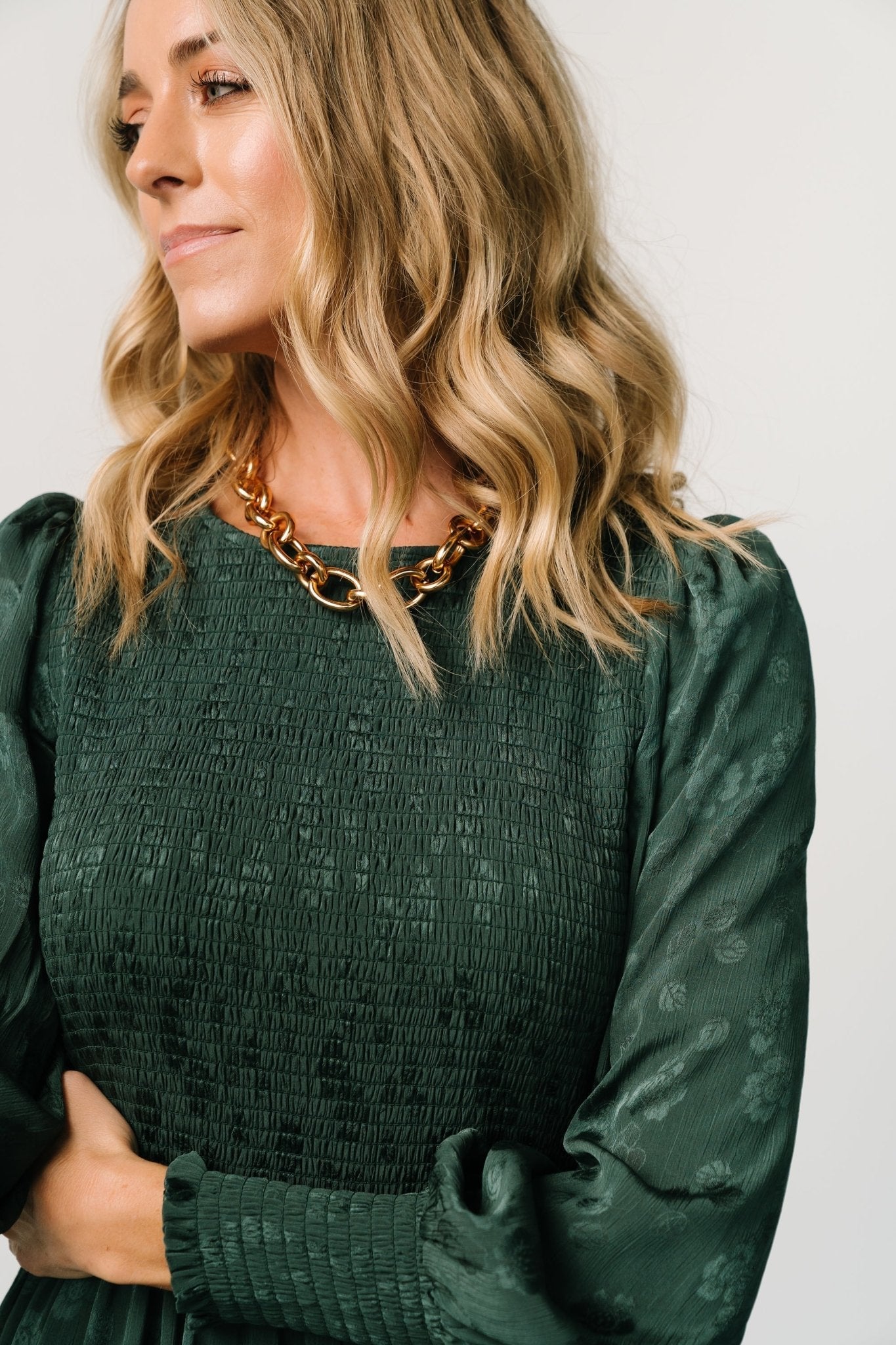 stockholm smocked dress | dark green