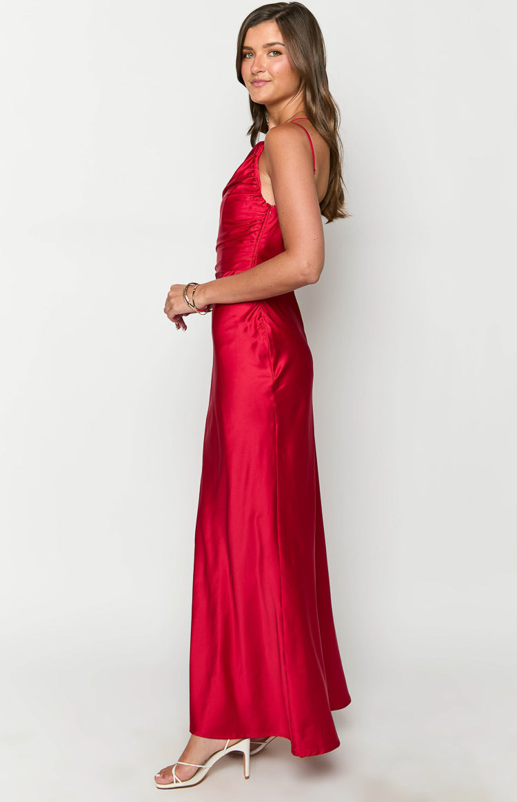 tina red formal maxi dress