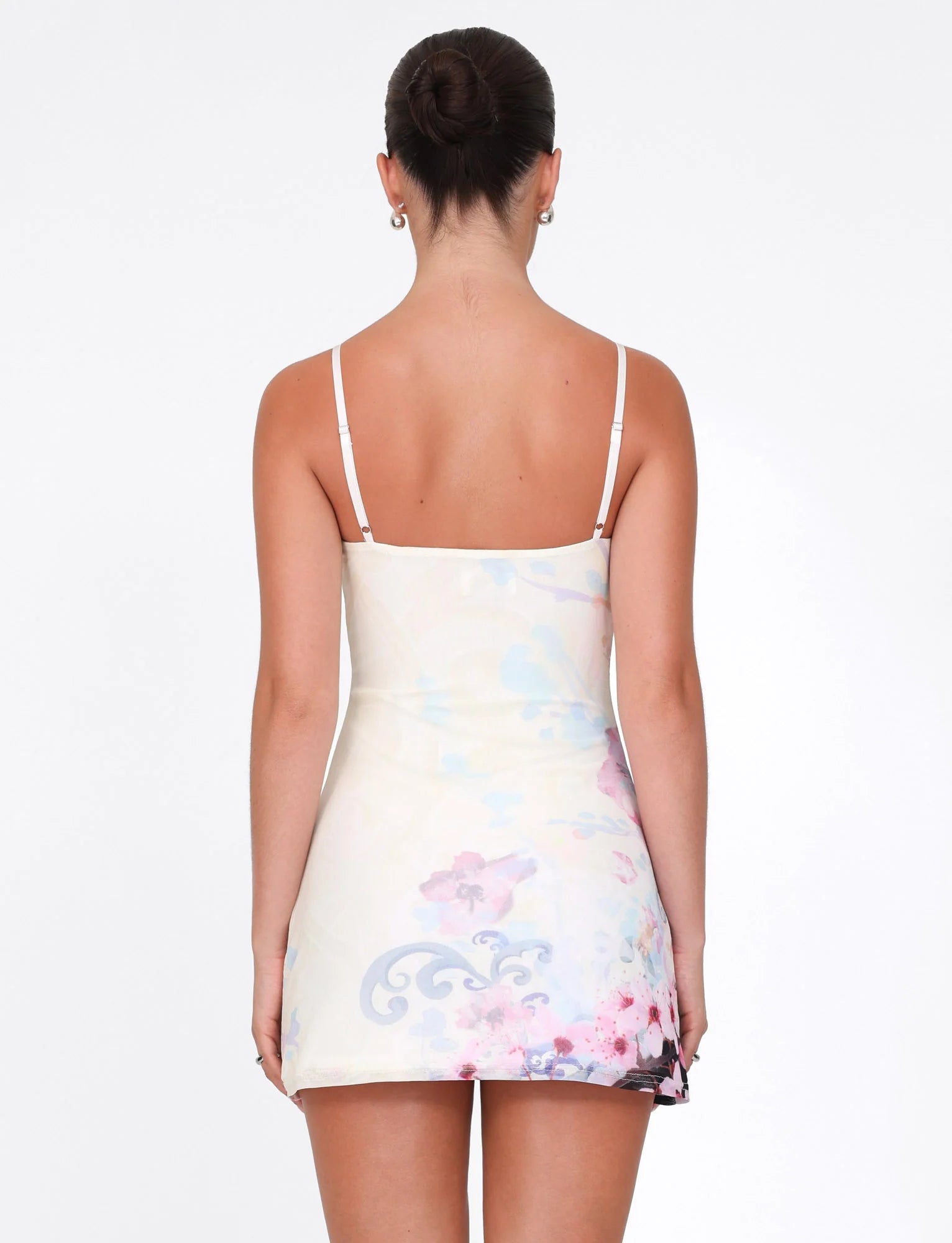 COLSON MESH MINI DRESS - MULTI : FLORAL : CHERRY BLOSSOM