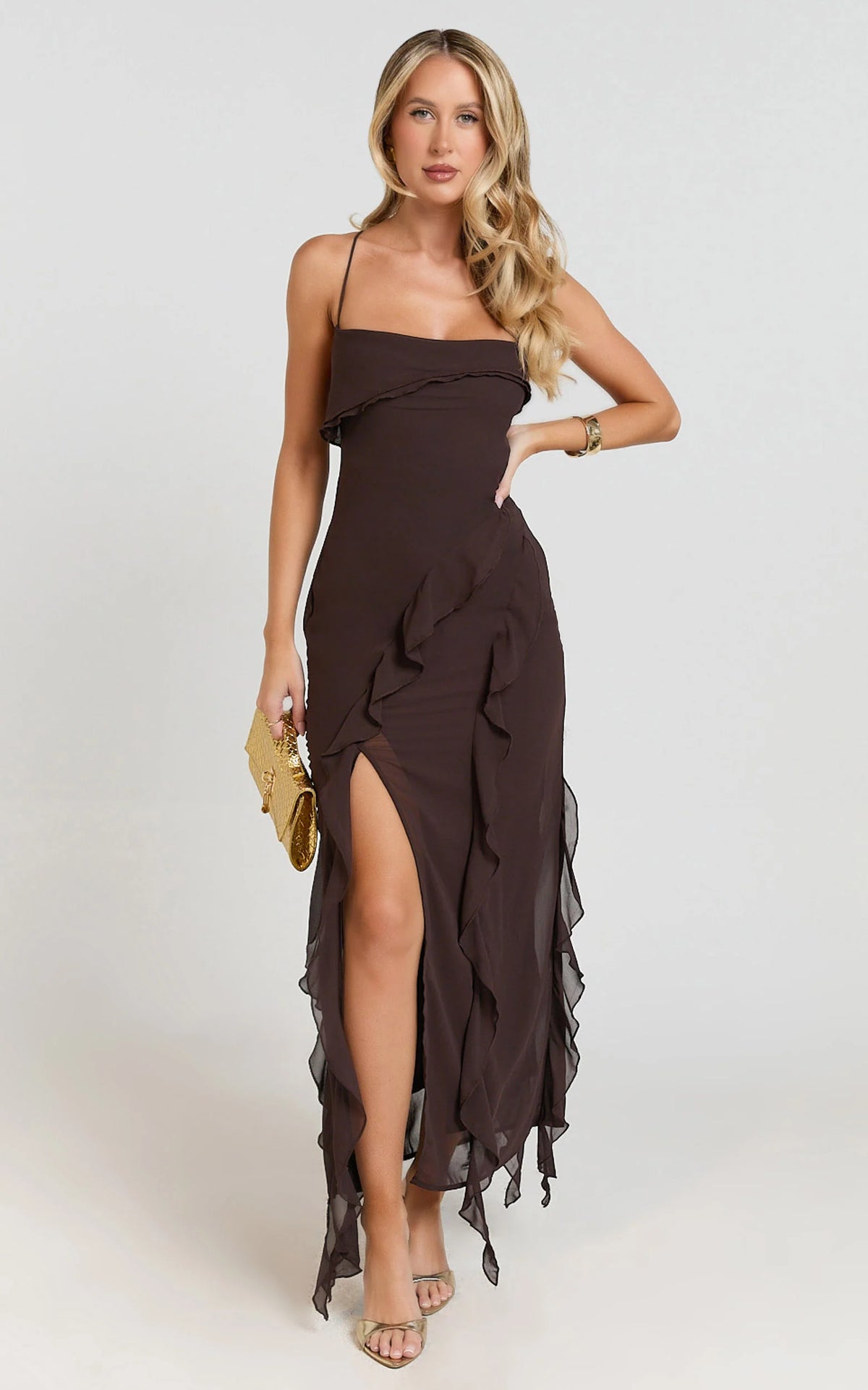 Connie Midi Dress-Chocolate