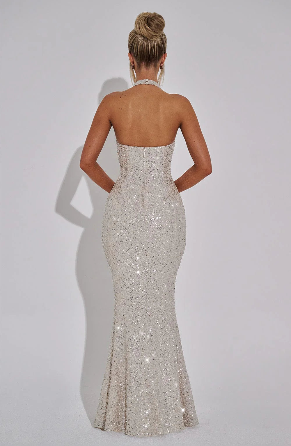 ALANA BACKLESS SEQUIN MAXI DRESS